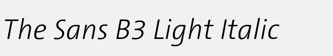 The Sans B3 Light Italic